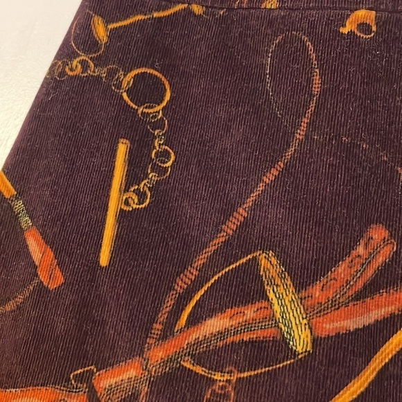 Talbots Petite Maroon Corduroy Horse Bit Bridle Design Mini Skirt size PM - Picture 8 of 15